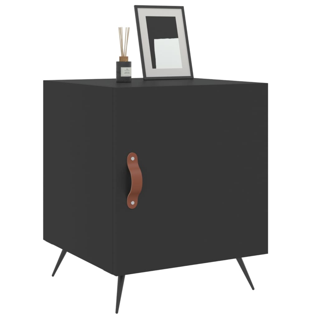 Tables de chevet 2 pcs. Noir 40x40x50 cm en bois