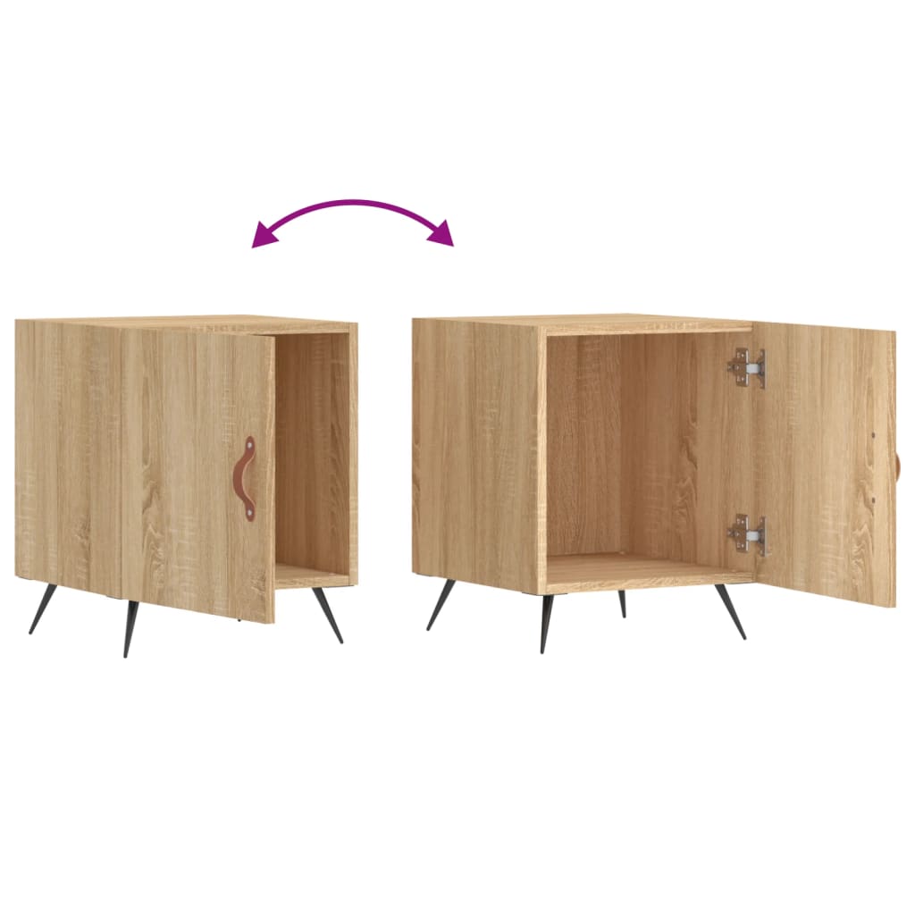 Tables de chevet 2 pcs. Chêne Sonoma 40x40x50 cm matériau bois
