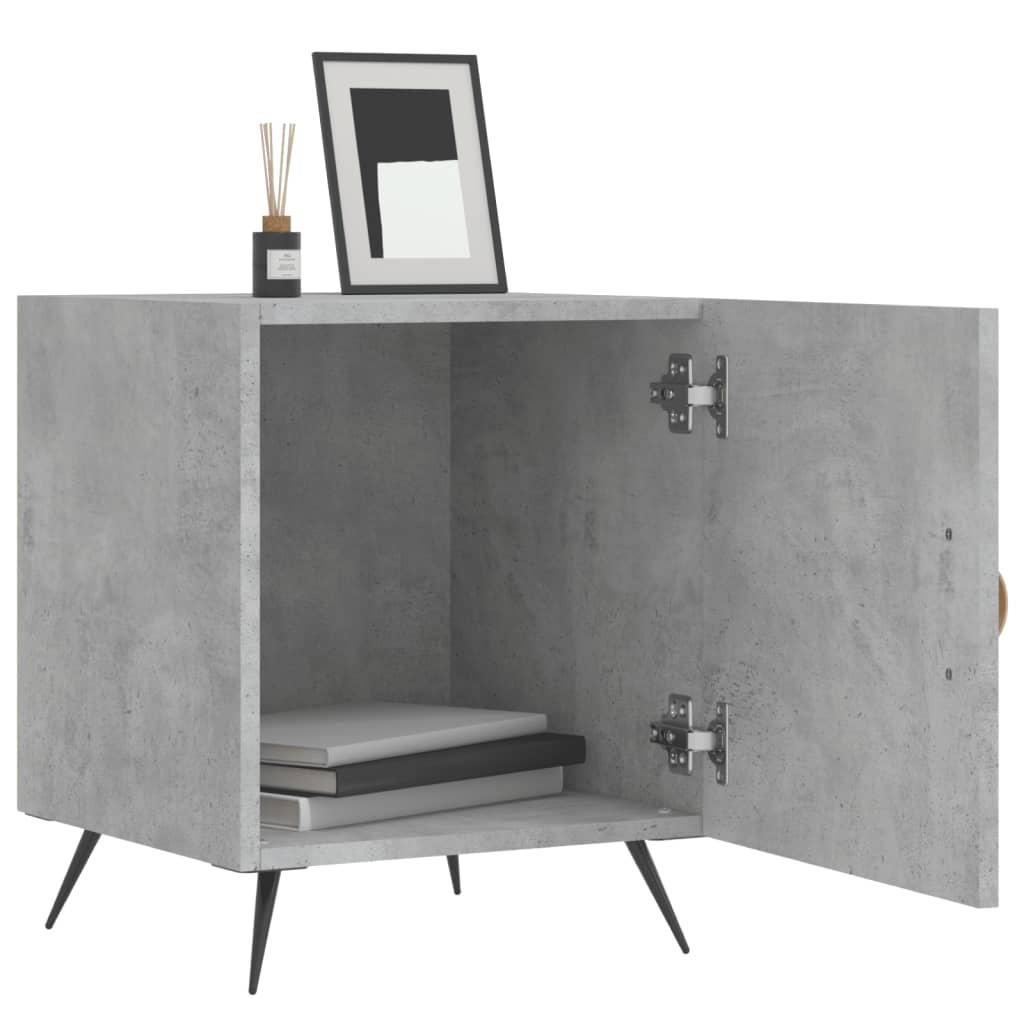Bedside tables 2 pcs. Concrete grey 40x40x50 cm wood material