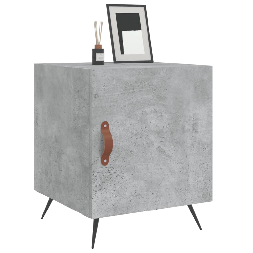 Bedside tables 2 pcs. Concrete grey 40x40x50 cm wood material