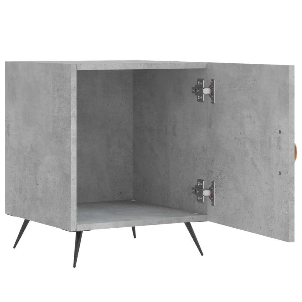Bedside tables 2 pcs. Concrete grey 40x40x50 cm wood material