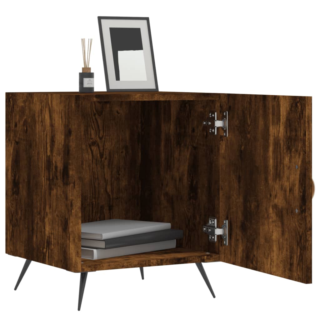 Tables de chevet 2 pcs. chêne fumé 40x40x50 cm matériau bois