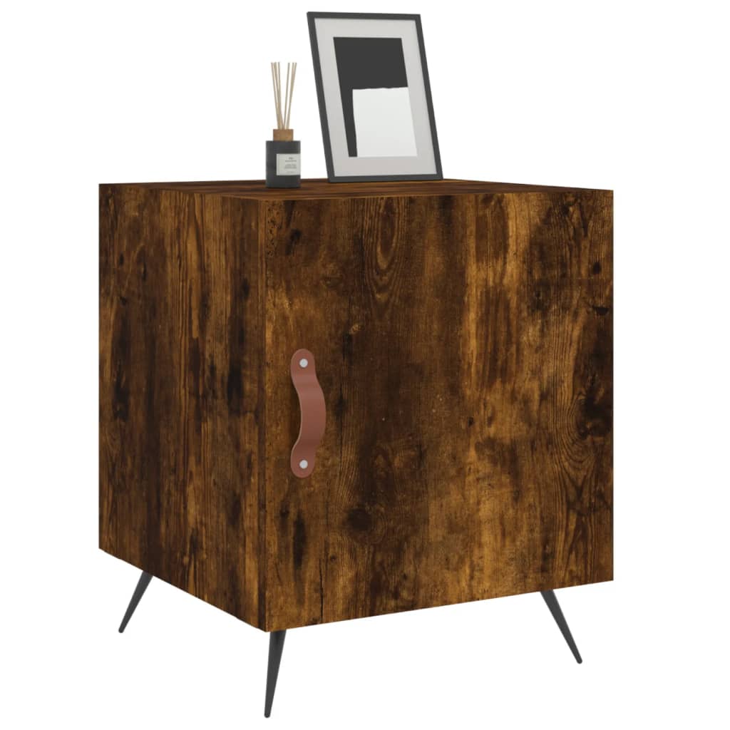 Tables de chevet 2 pcs. chêne fumé 40x40x50 cm matériau bois
