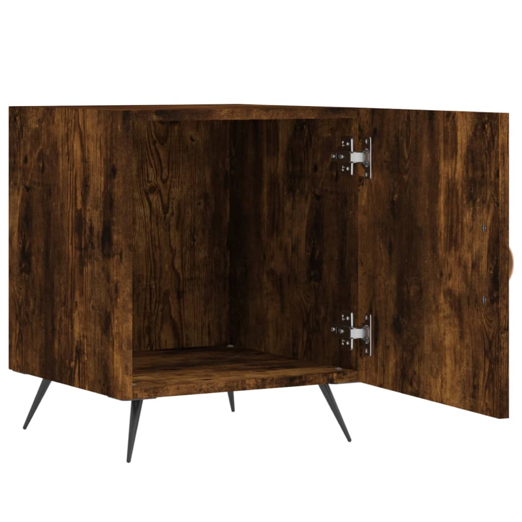 Tables de chevet 2 pcs. chêne fumé 40x40x50 cm matériau bois