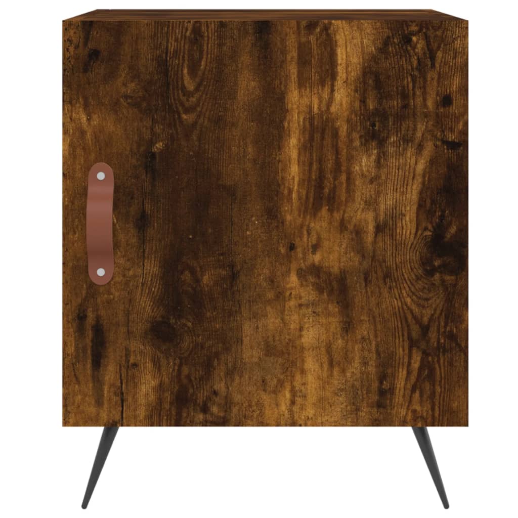 Tables de chevet 2 pcs. chêne fumé 40x40x50 cm matériau bois