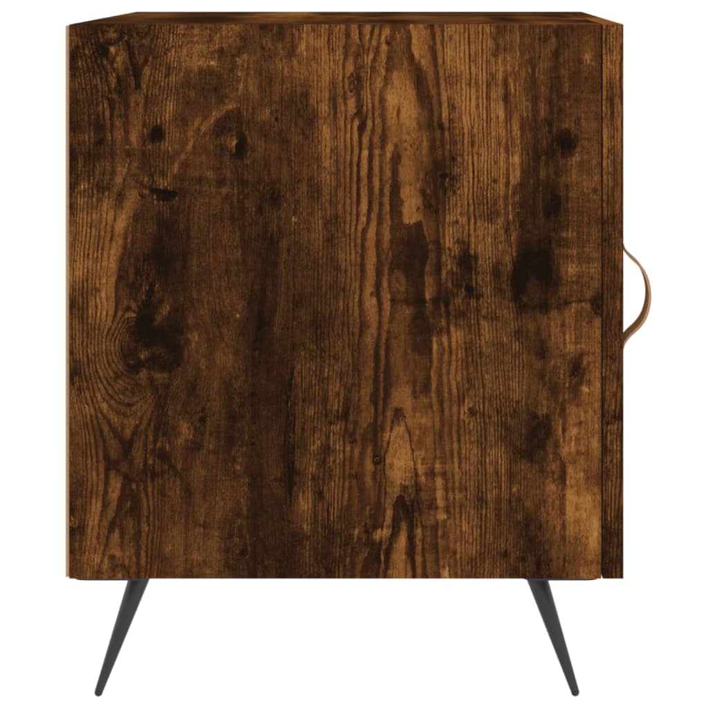 Tables de chevet 2 pcs. chêne fumé 40x40x50 cm matériau bois