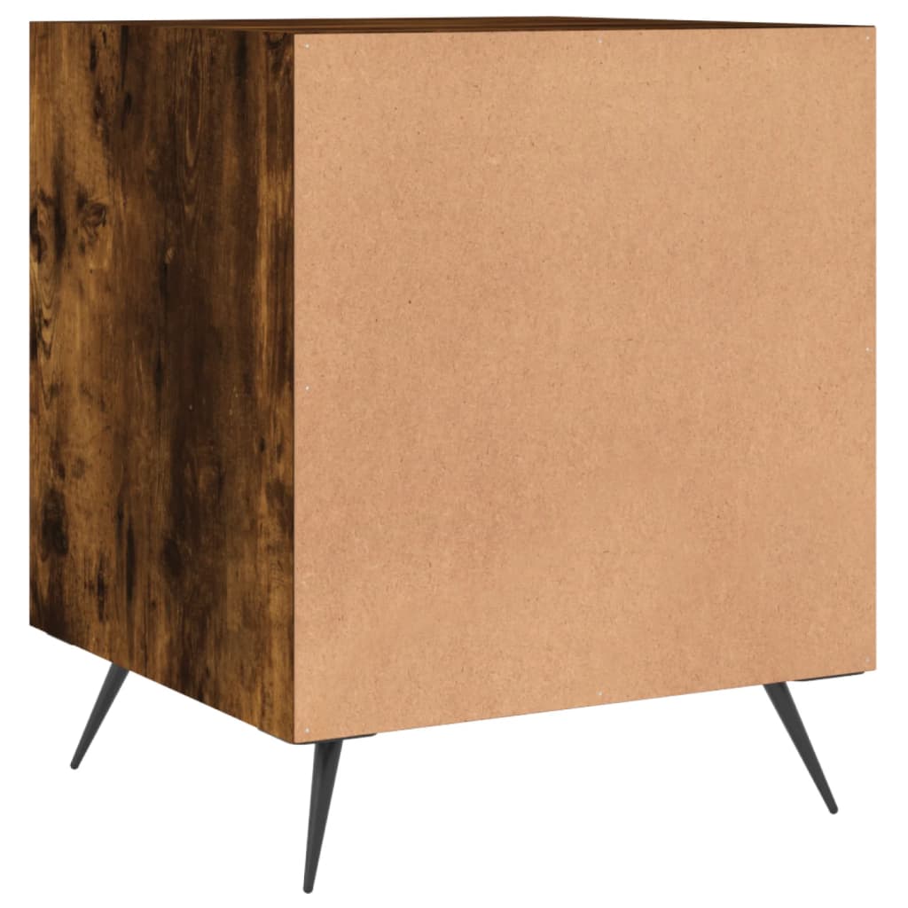 Tables de chevet 2 pcs. chêne fumé 40x40x50 cm matériau bois