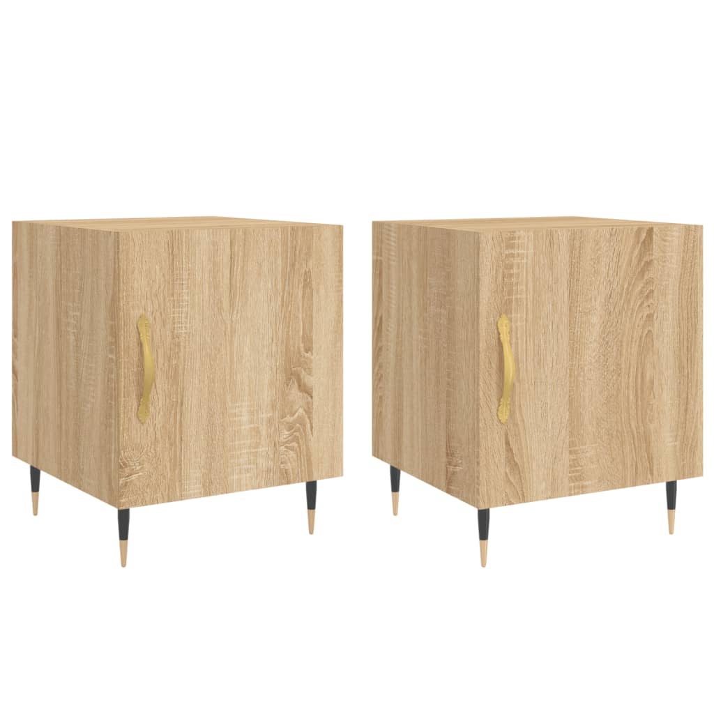 Tables de chevet 2 pcs. Chêne Sonoma 40x40x50 cm matériau bois