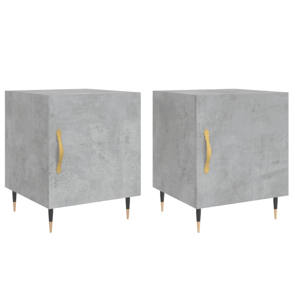 Bedside tables 2 pcs. Concrete grey 40x40x50 cm wood material