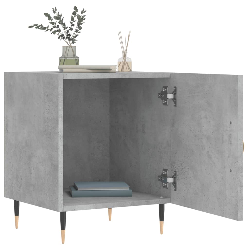 Bedside tables 2 pcs. Concrete grey 40x40x50 cm wood material