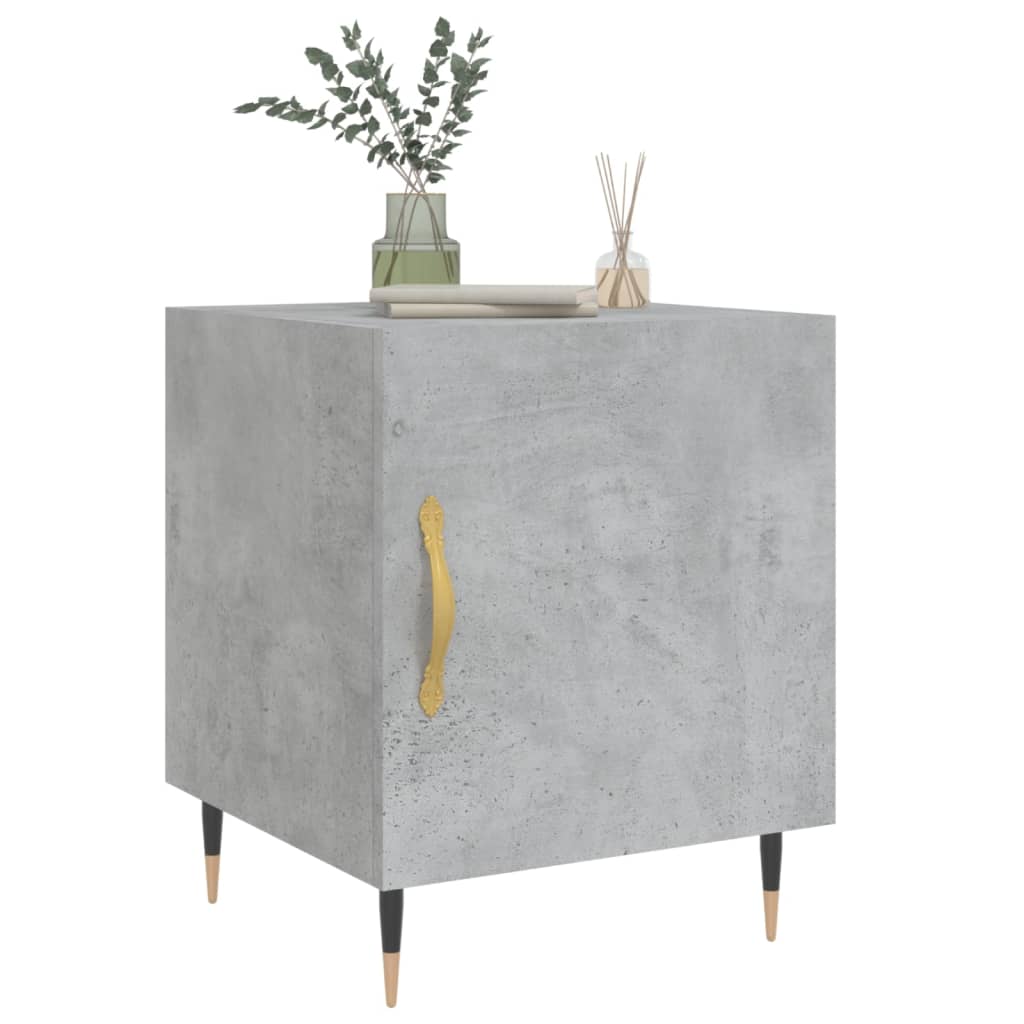 Bedside tables 2 pcs. Concrete grey 40x40x50 cm wood material
