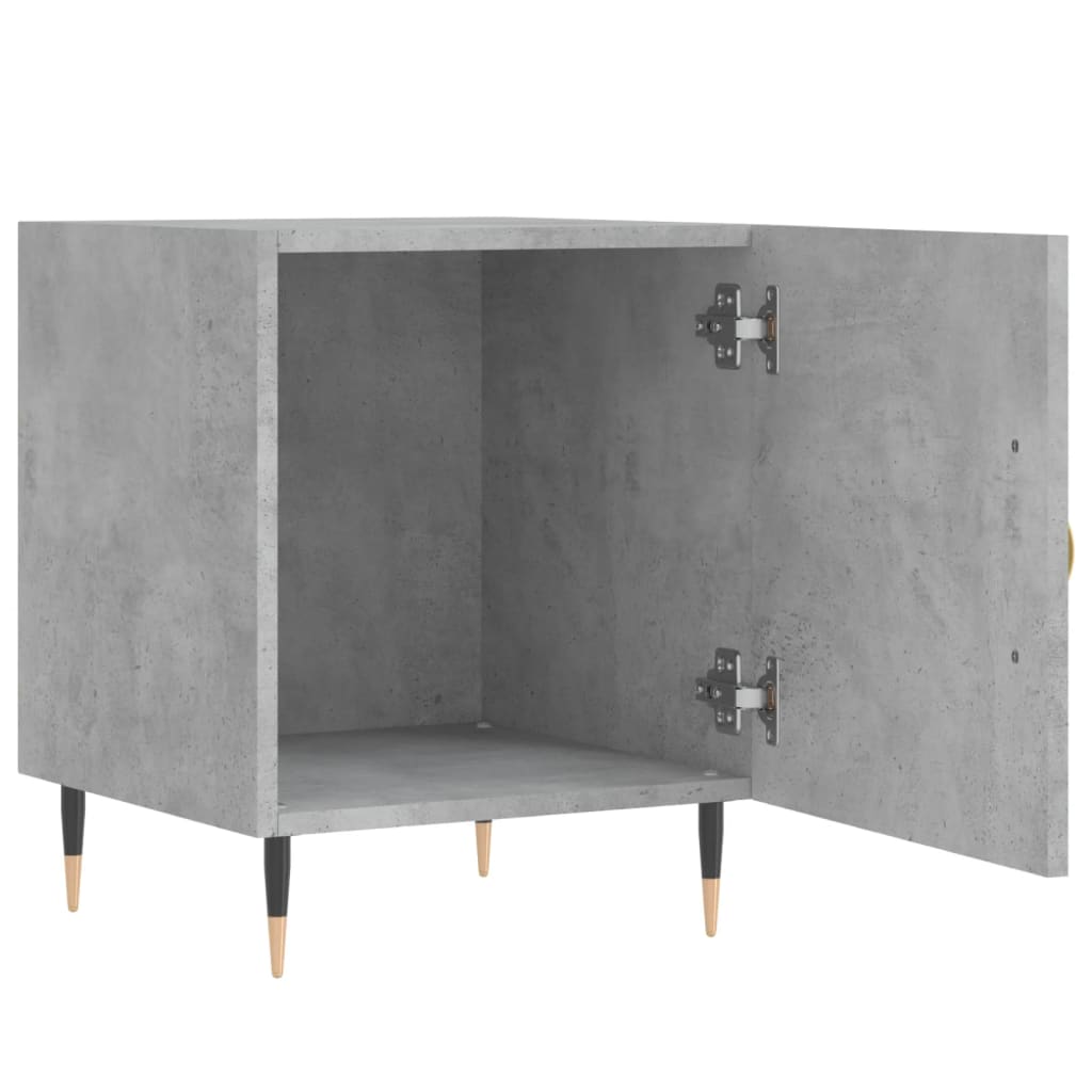 Bedside tables 2 pcs. Concrete grey 40x40x50 cm wood material