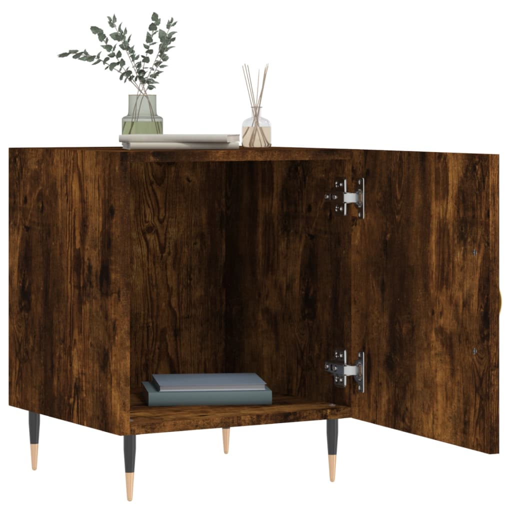 Tables de chevet 2 pcs. chêne fumé 40x40x50 cm matériau bois