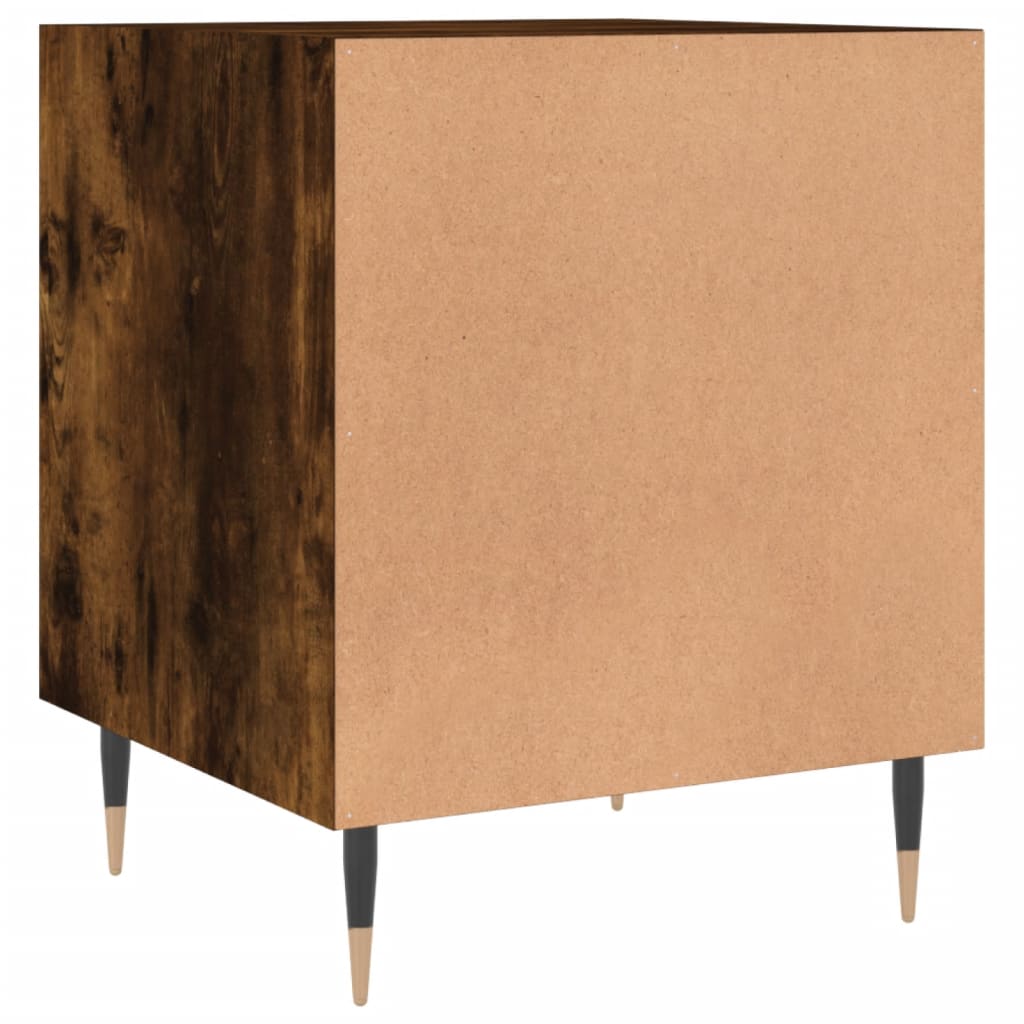 Tables de chevet 2 pcs. chêne fumé 40x40x50 cm matériau bois