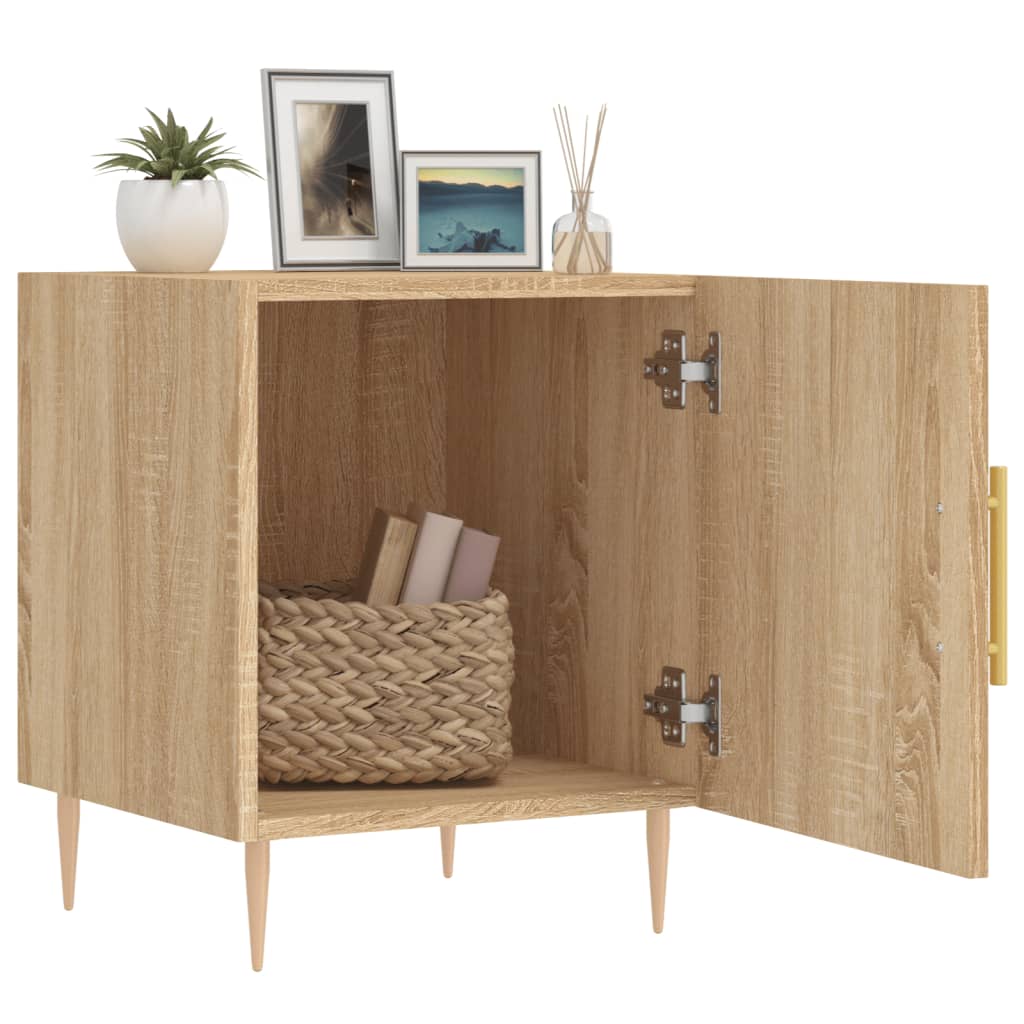 Tables de chevet 2 pcs. Chêne Sonoma 40x40x50 cm matériau bois