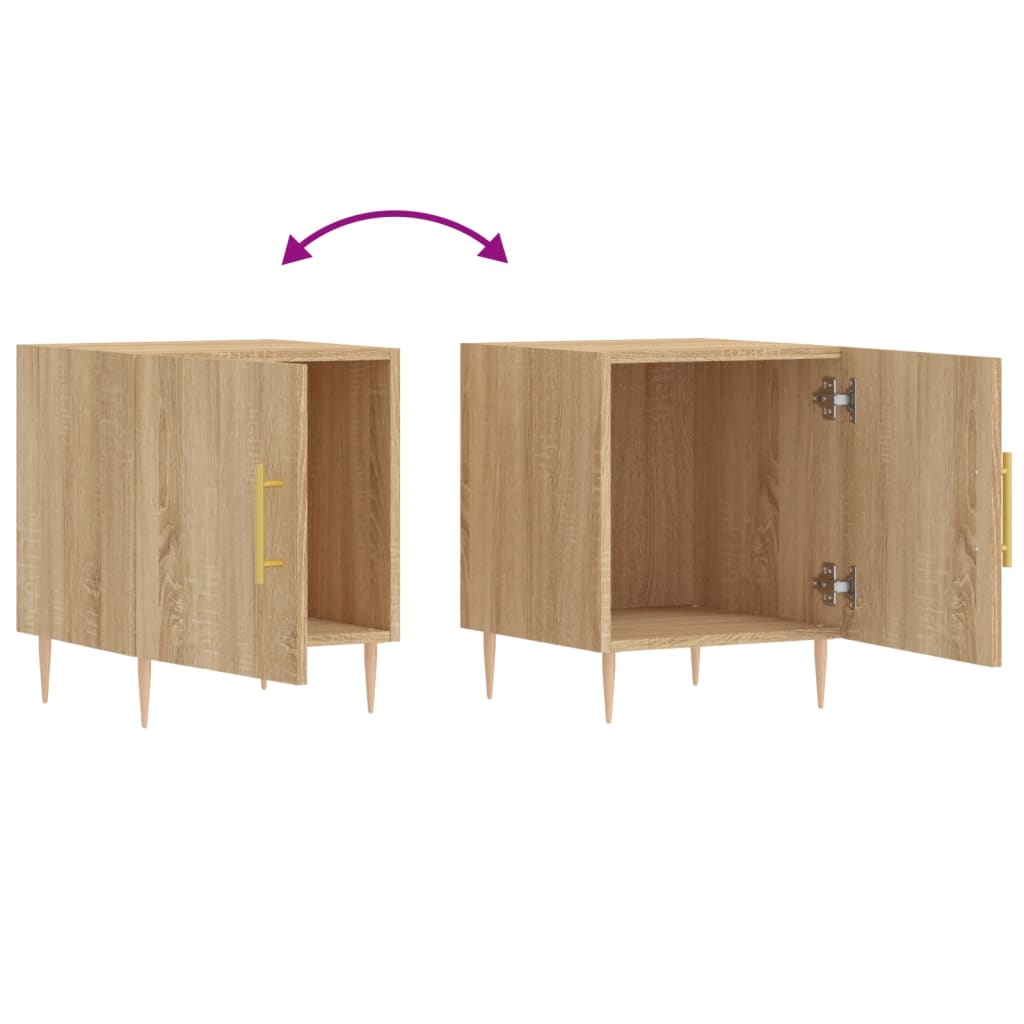 Tables de chevet 2 pcs. Chêne Sonoma 40x40x50 cm matériau bois