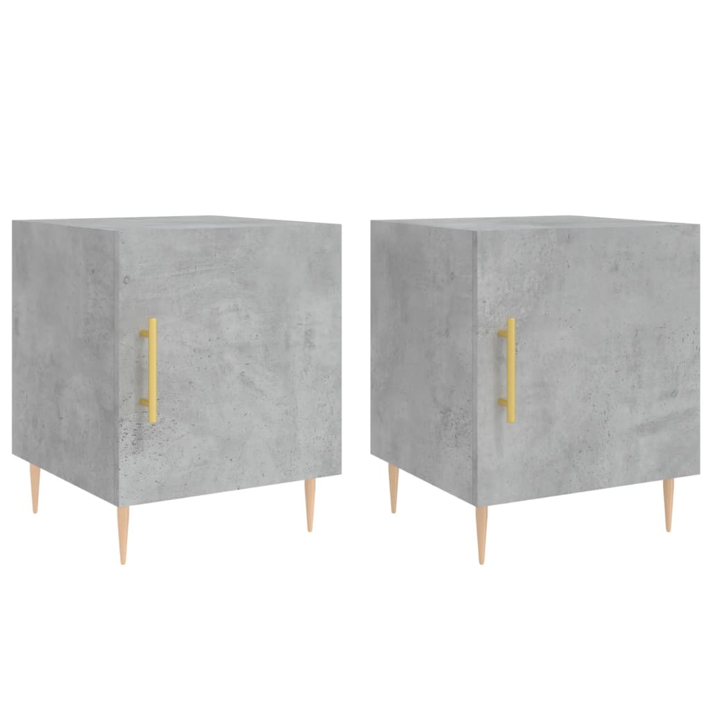Bedside tables 2 pcs. Concrete grey 40x40x50 cm wood material