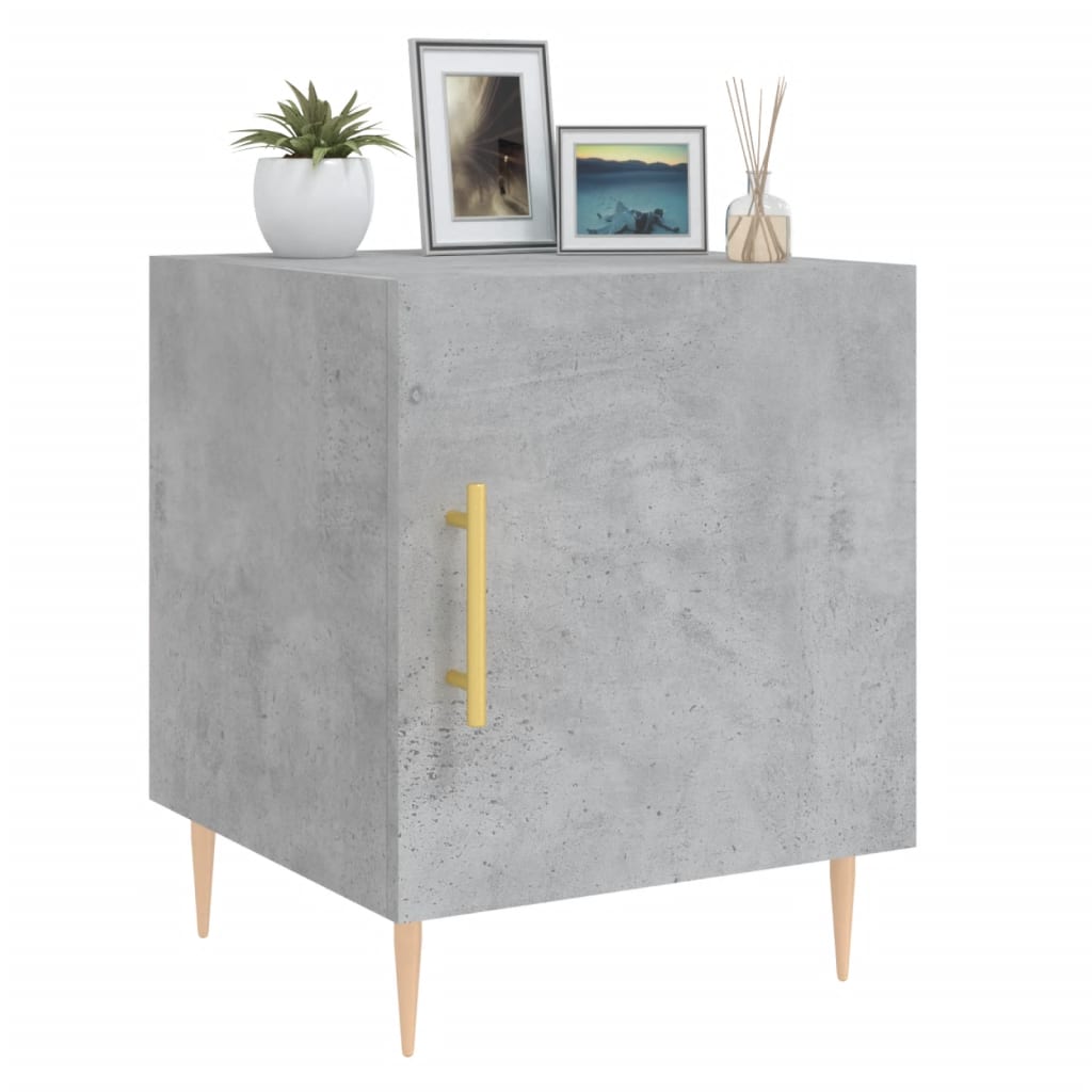 Bedside tables 2 pcs. Concrete grey 40x40x50 cm wood material