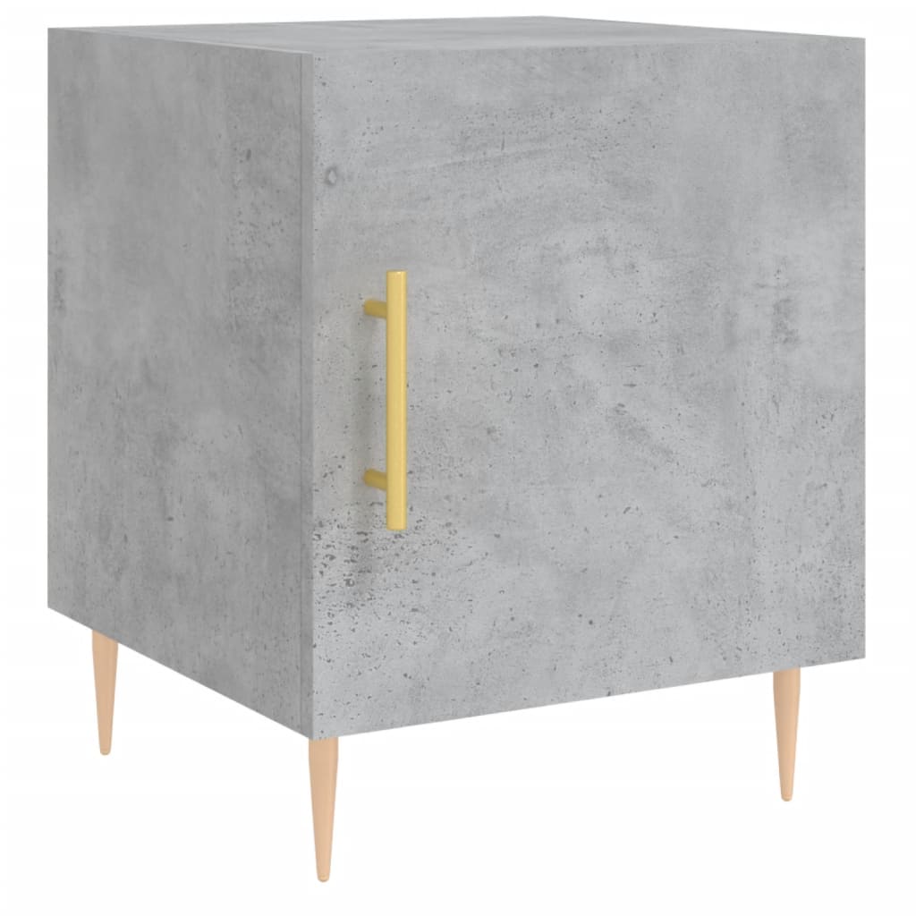 Bedside tables 2 pcs. Concrete grey 40x40x50 cm wood material