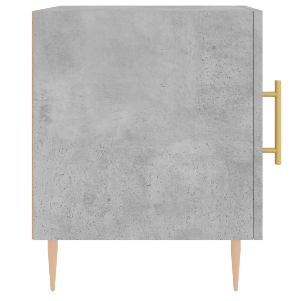 Bedside tables 2 pcs. Concrete grey 40x40x50 cm wood material