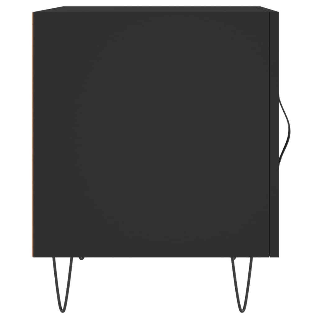 Bedside Table Black 40x40x50 cm Wood Material