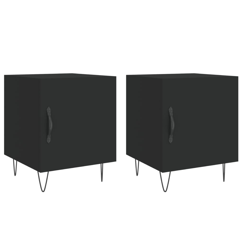 Tables de chevet 2 pcs. Noir 40x40x50 cm en bois