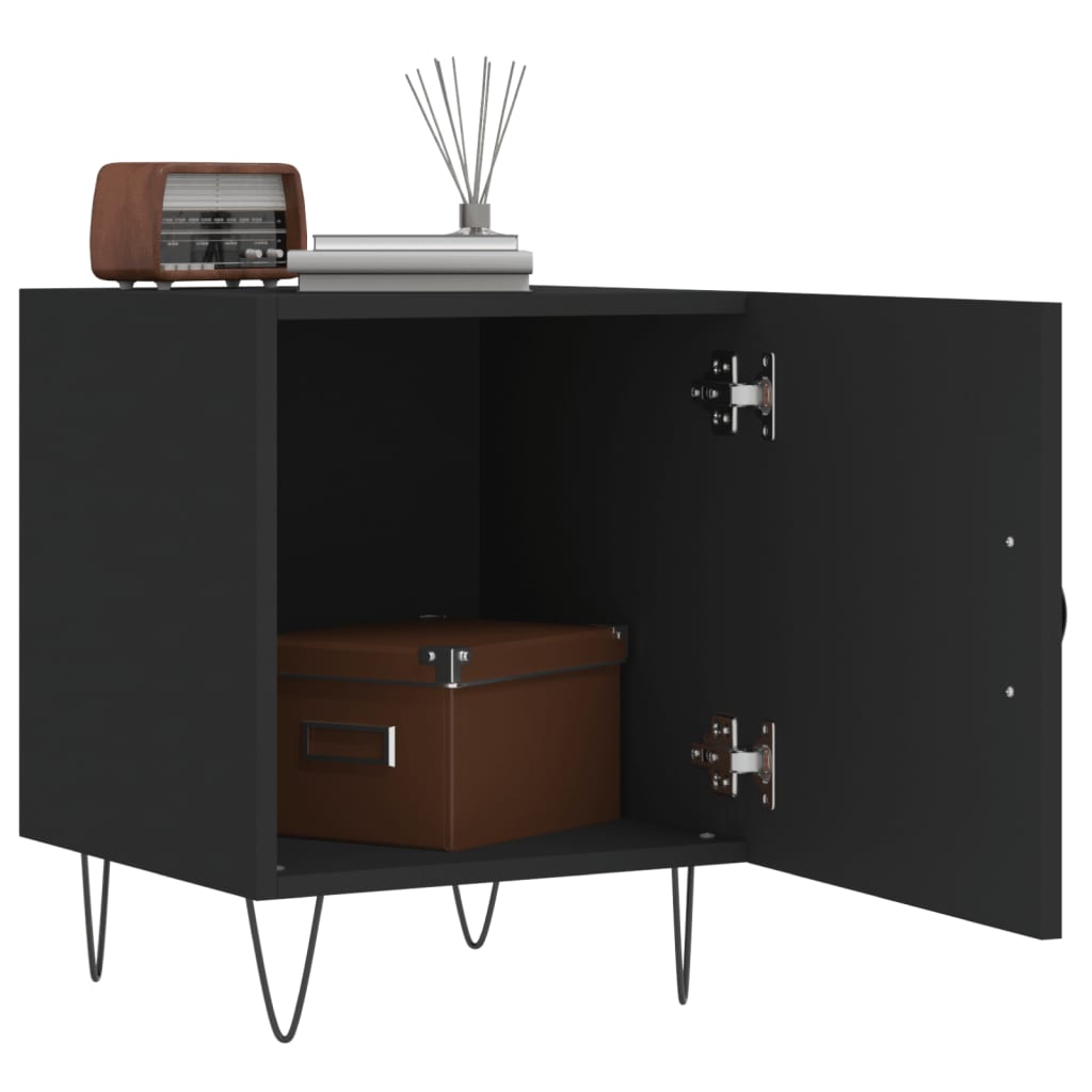 Tables de chevet 2 pcs. Noir 40x40x50 cm en bois
