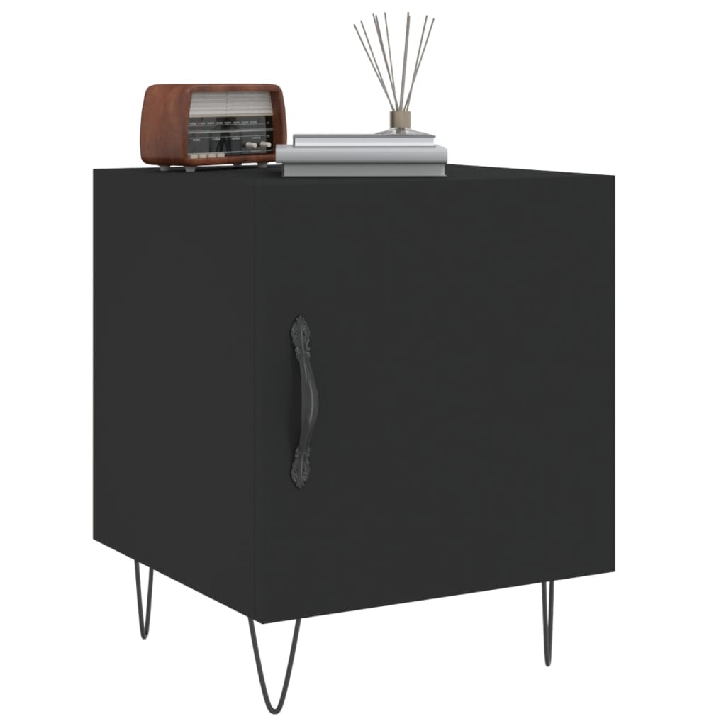 Tables de chevet 2 pcs. Noir 40x40x50 cm en bois