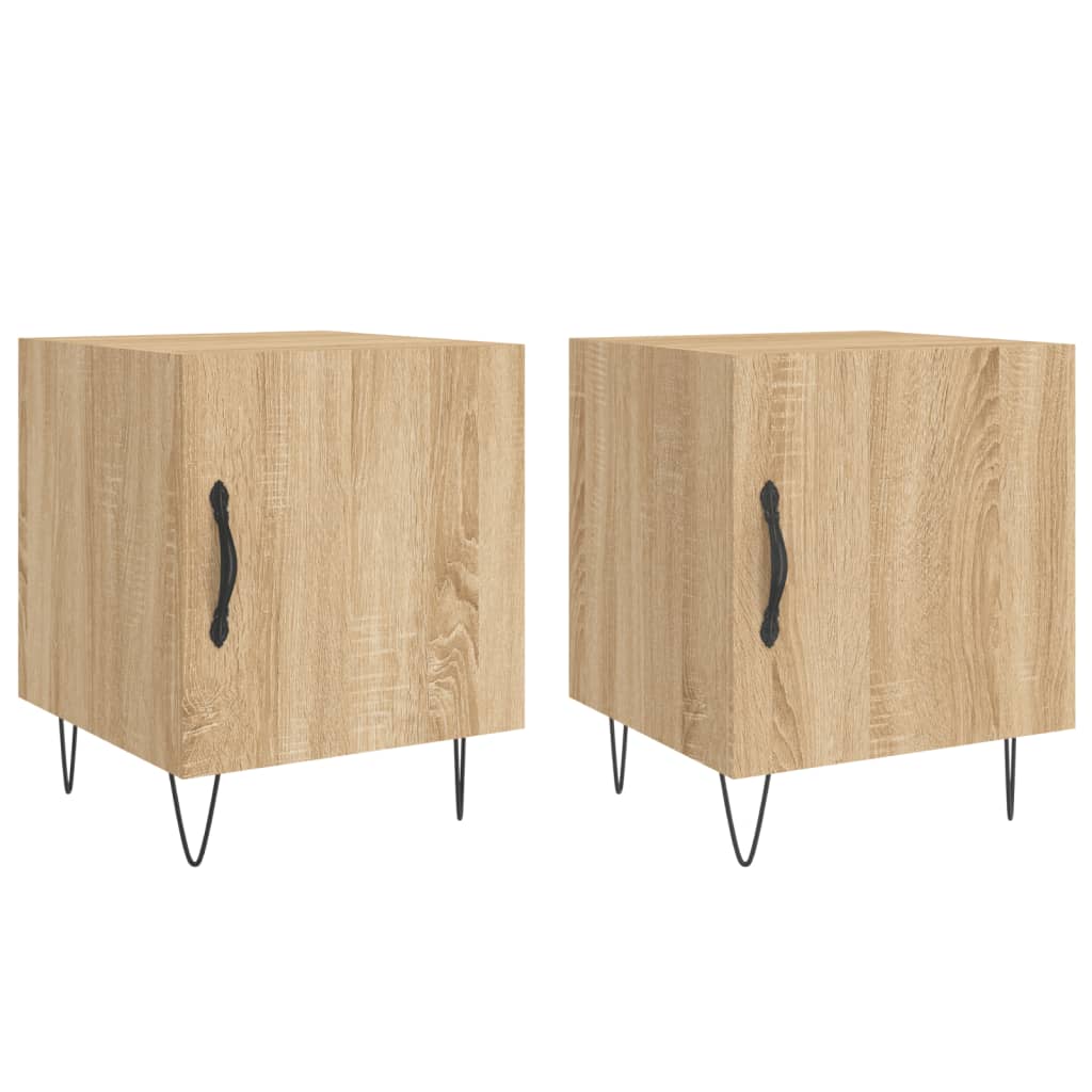 Tables de chevet 2 pcs. Chêne Sonoma 40x40x50 cm matériau bois