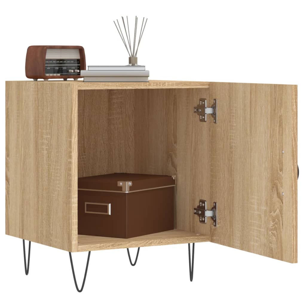 Tables de chevet 2 pcs. Chêne Sonoma 40x40x50 cm matériau bois