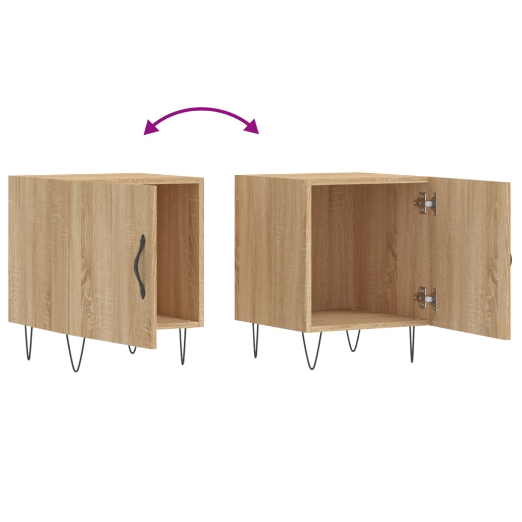 Tables de chevet 2 pcs. Chêne Sonoma 40x40x50 cm matériau bois