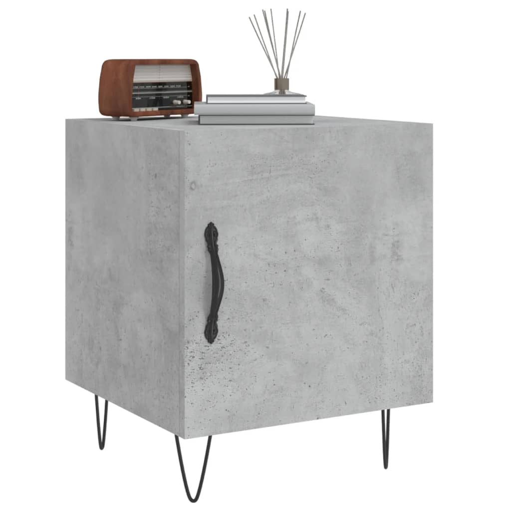 Bedside tables 2 pcs. Concrete grey 40x40x50 cm wood material
