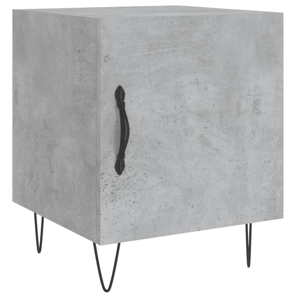 Bedside tables 2 pcs. Concrete grey 40x40x50 cm wood material