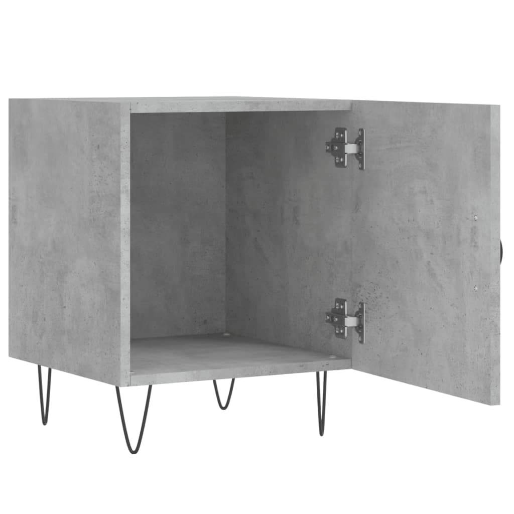 Bedside tables 2 pcs. Concrete grey 40x40x50 cm wood material