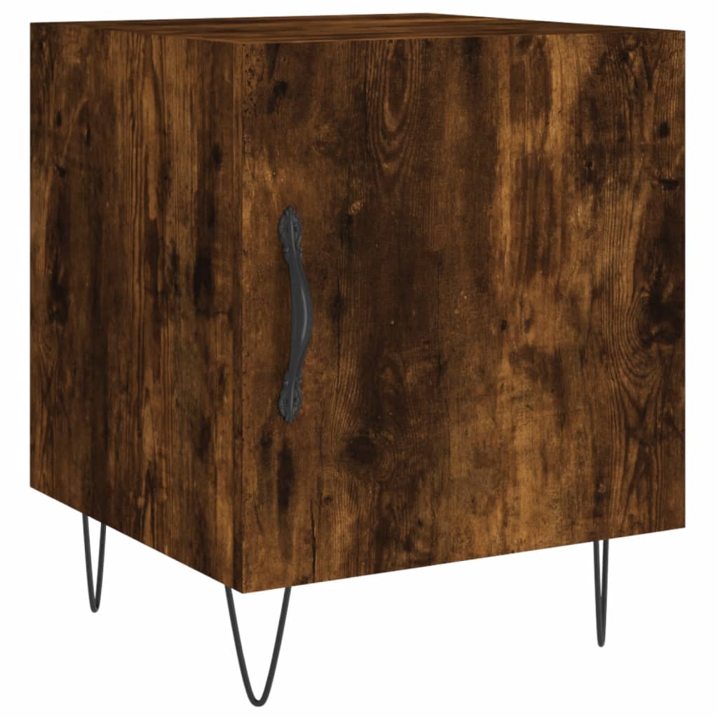 Tables de chevet 2 pcs. chêne fumé 40x40x50 cm matériau bois