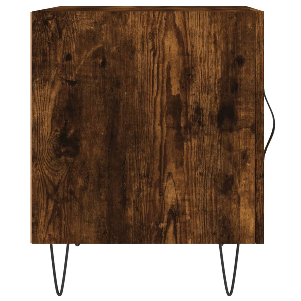 Tables de chevet 2 pcs. chêne fumé 40x40x50 cm matériau bois