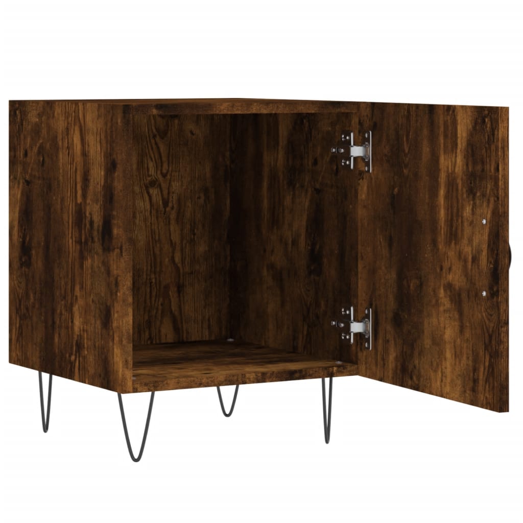 Tables de chevet 2 pcs. chêne fumé 40x40x50 cm matériau bois