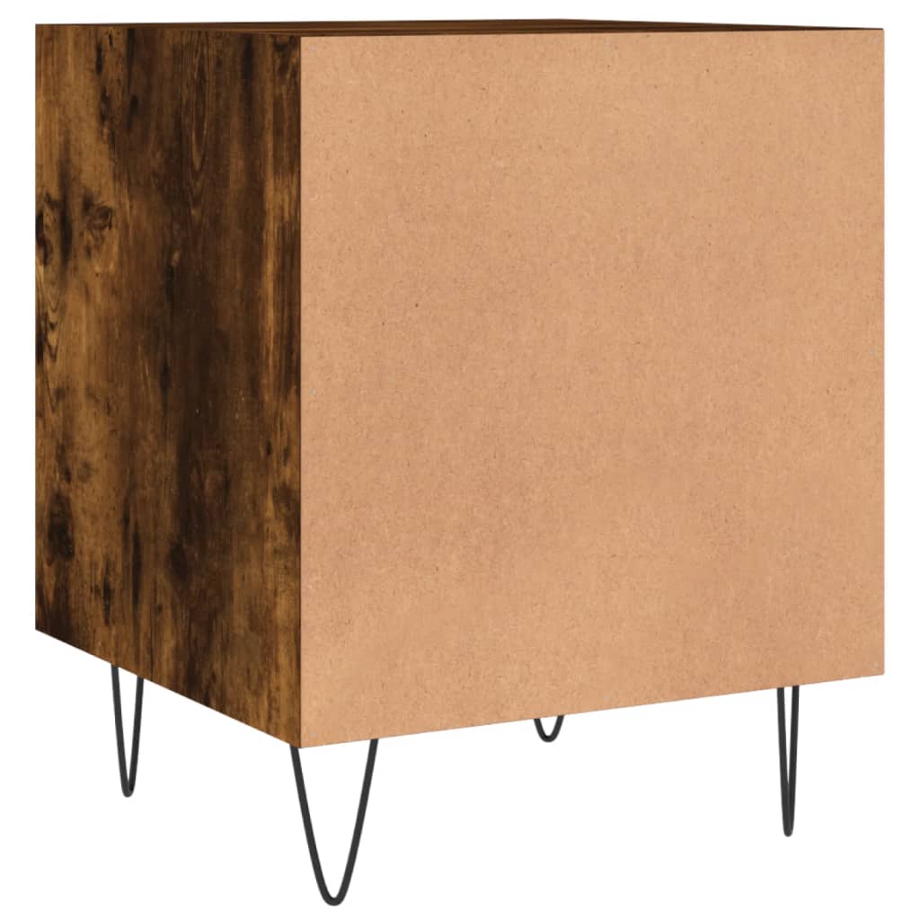 Tables de chevet 2 pcs. chêne fumé 40x40x50 cm matériau bois