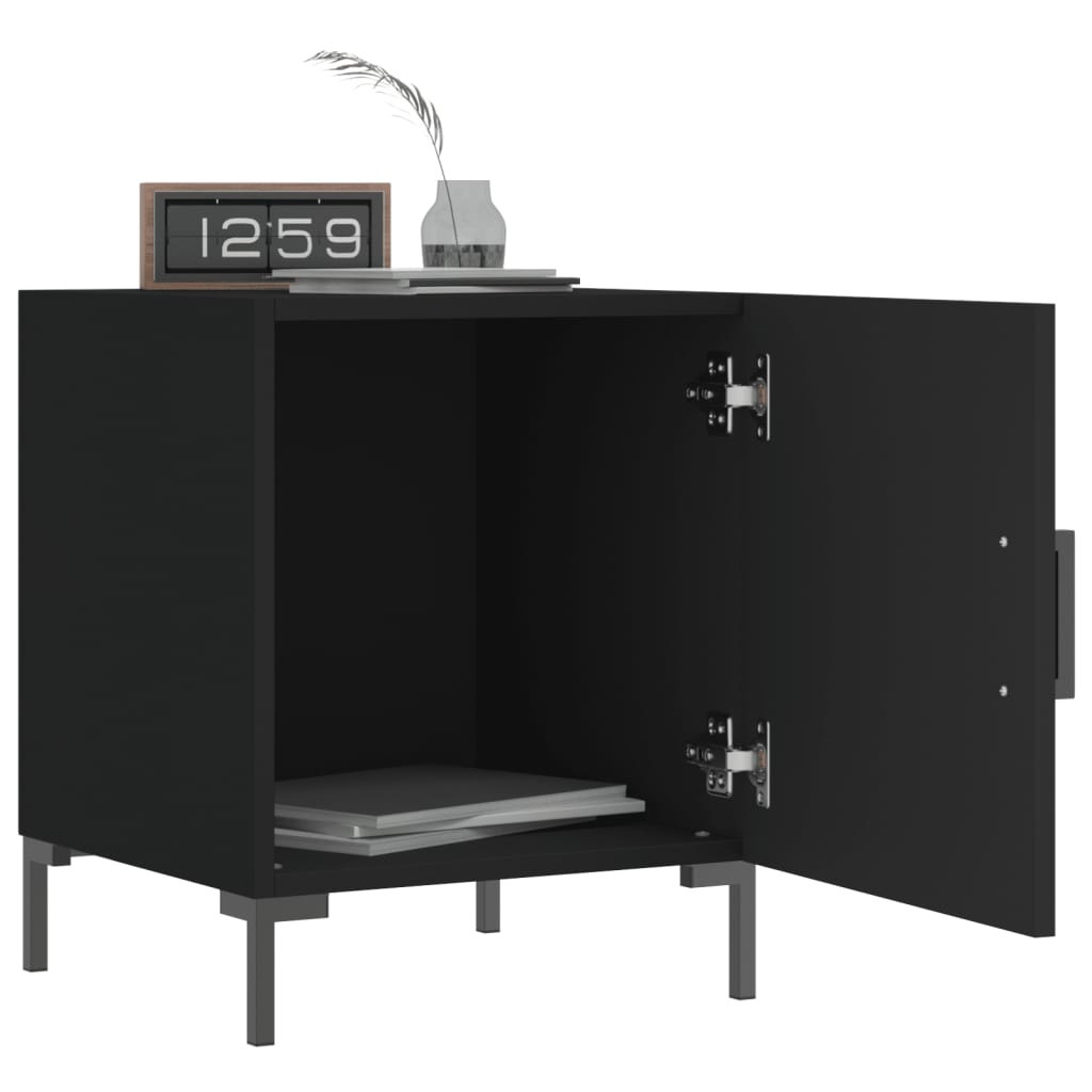 Table de chevet noire 40x40x50 cm en bois