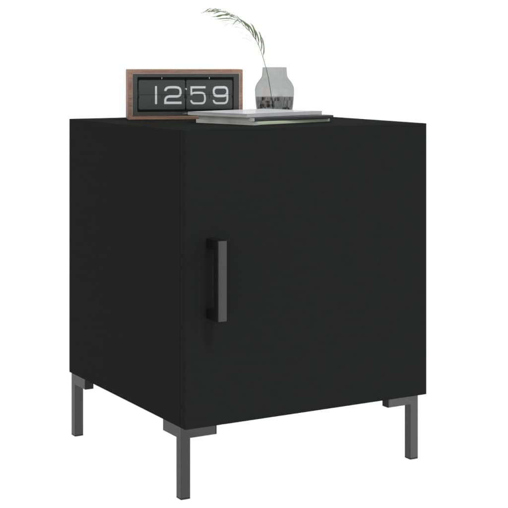 Table de chevet noire 40x40x50 cm en bois