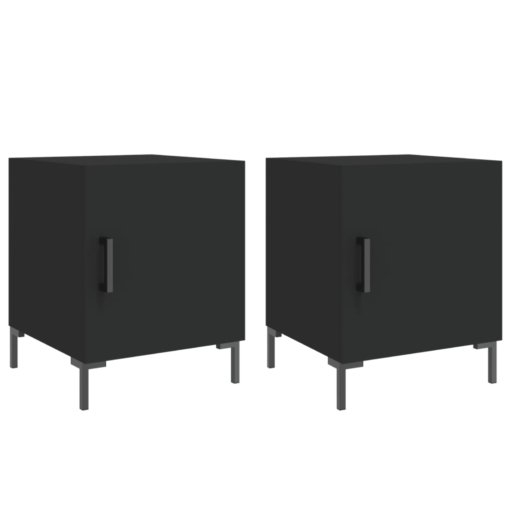 Tables de chevet 2 pcs. Noir 40x40x50 cm en bois