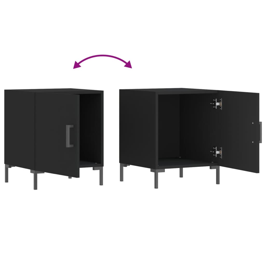 Tables de chevet 2 pcs. Noir 40x40x50 cm en bois