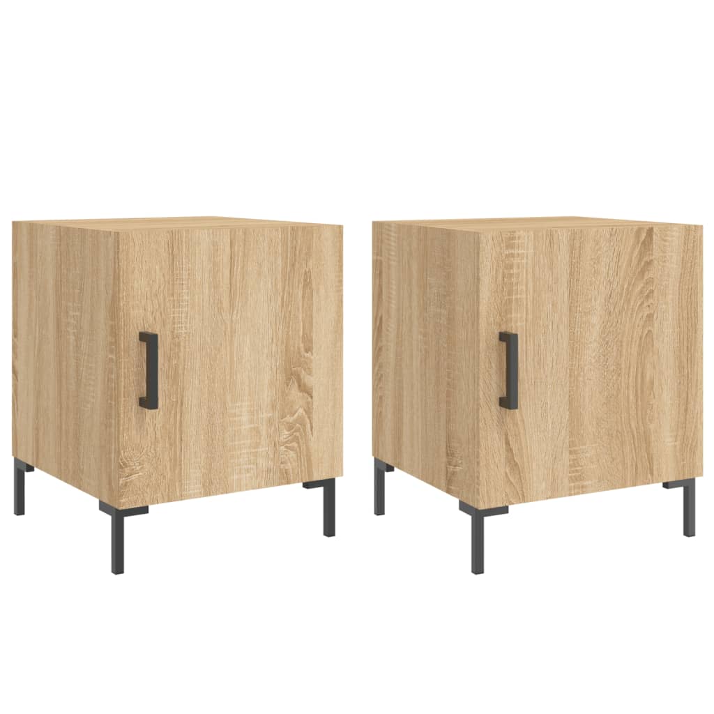 Tables de chevet 2 pcs. Chêne Sonoma 40x40x50 cm matériau bois