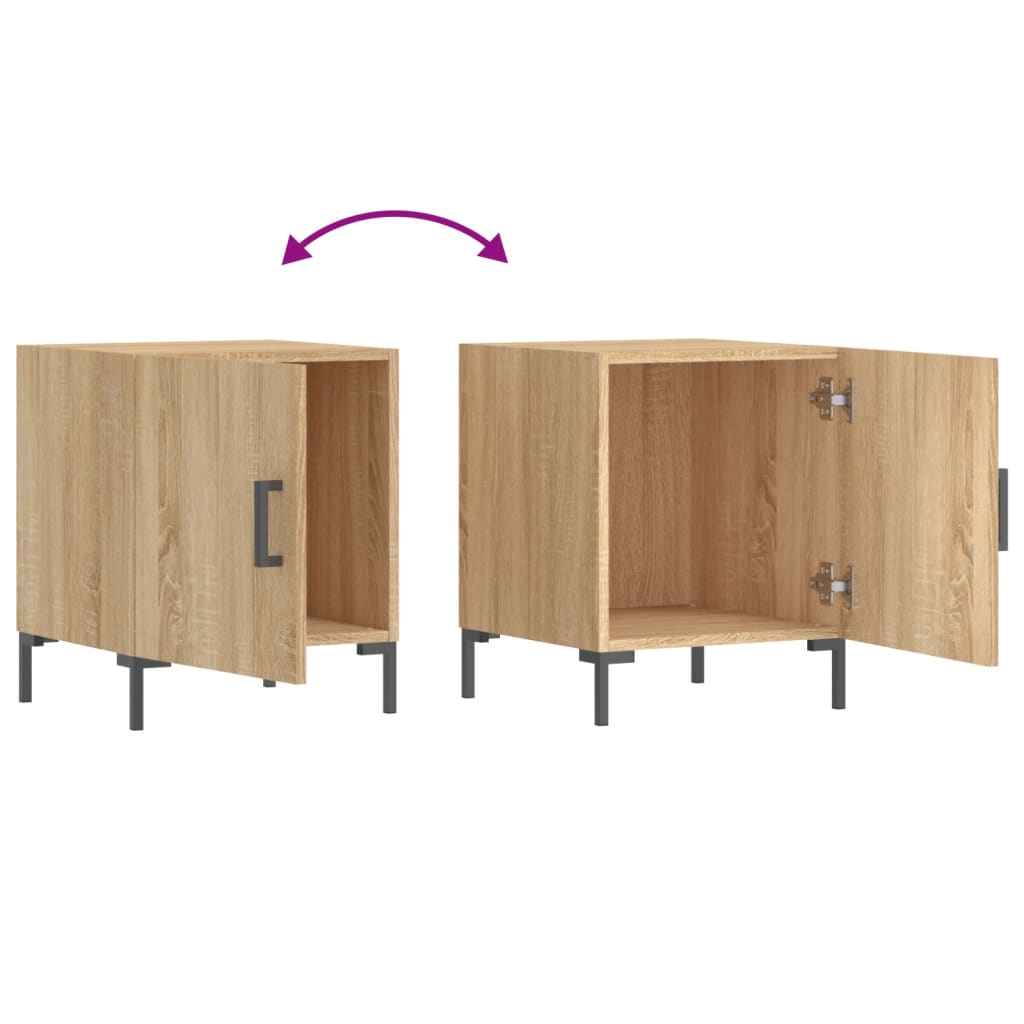 Tables de chevet 2 pcs. Chêne Sonoma 40x40x50 cm matériau bois