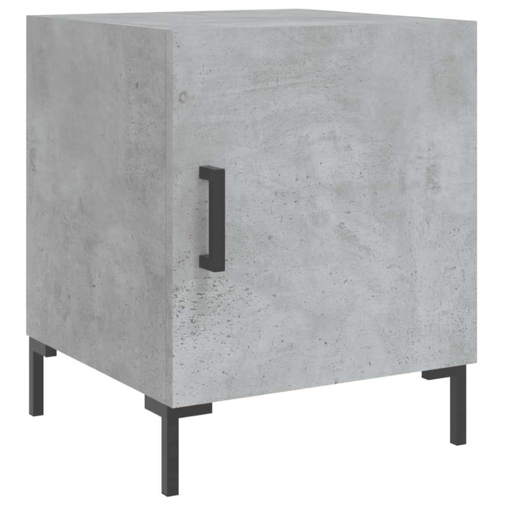 Bedside tables 2 pcs. Concrete grey 40x40x50 cm wood material