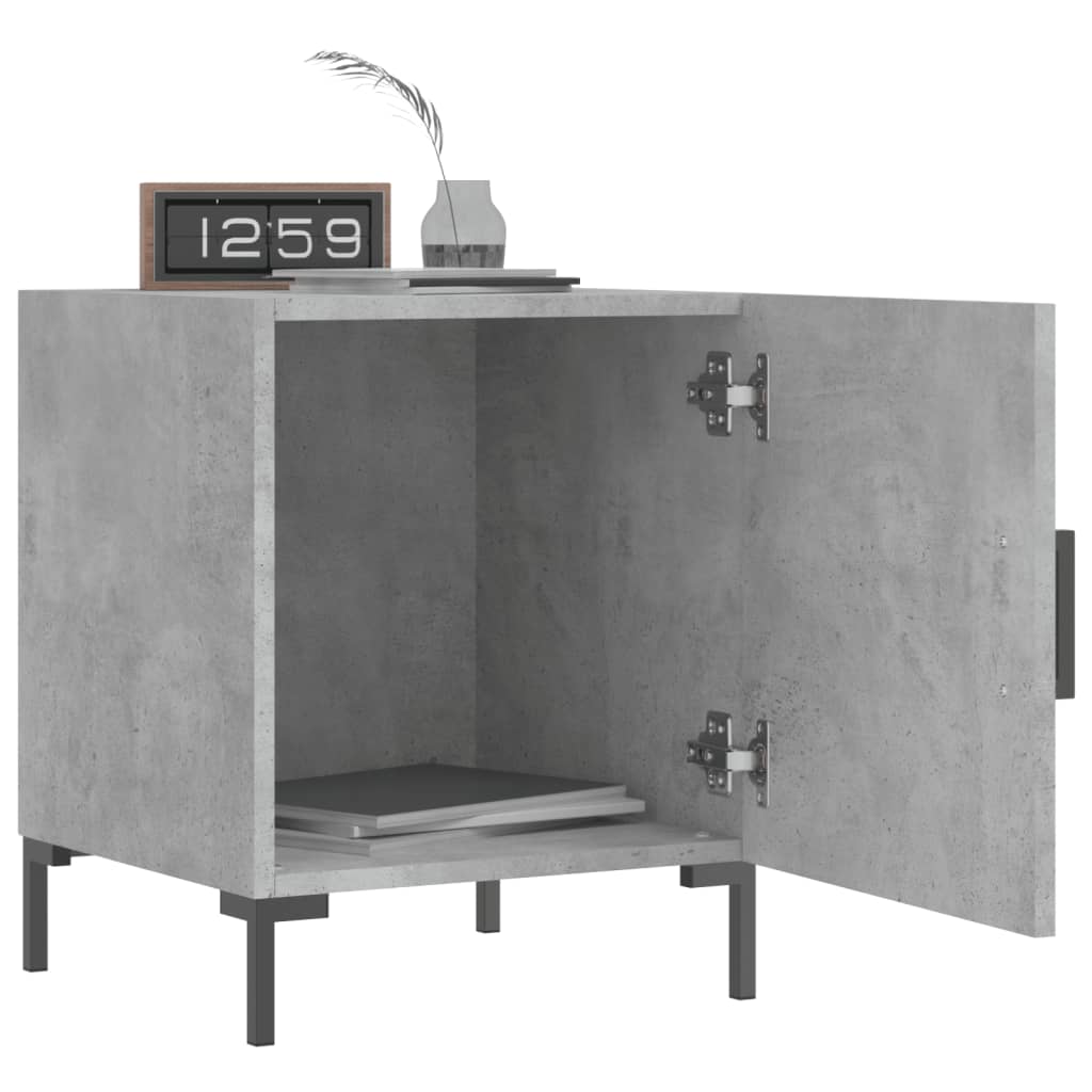 Bedside tables 2 pcs. Concrete grey 40x40x50 cm wood material