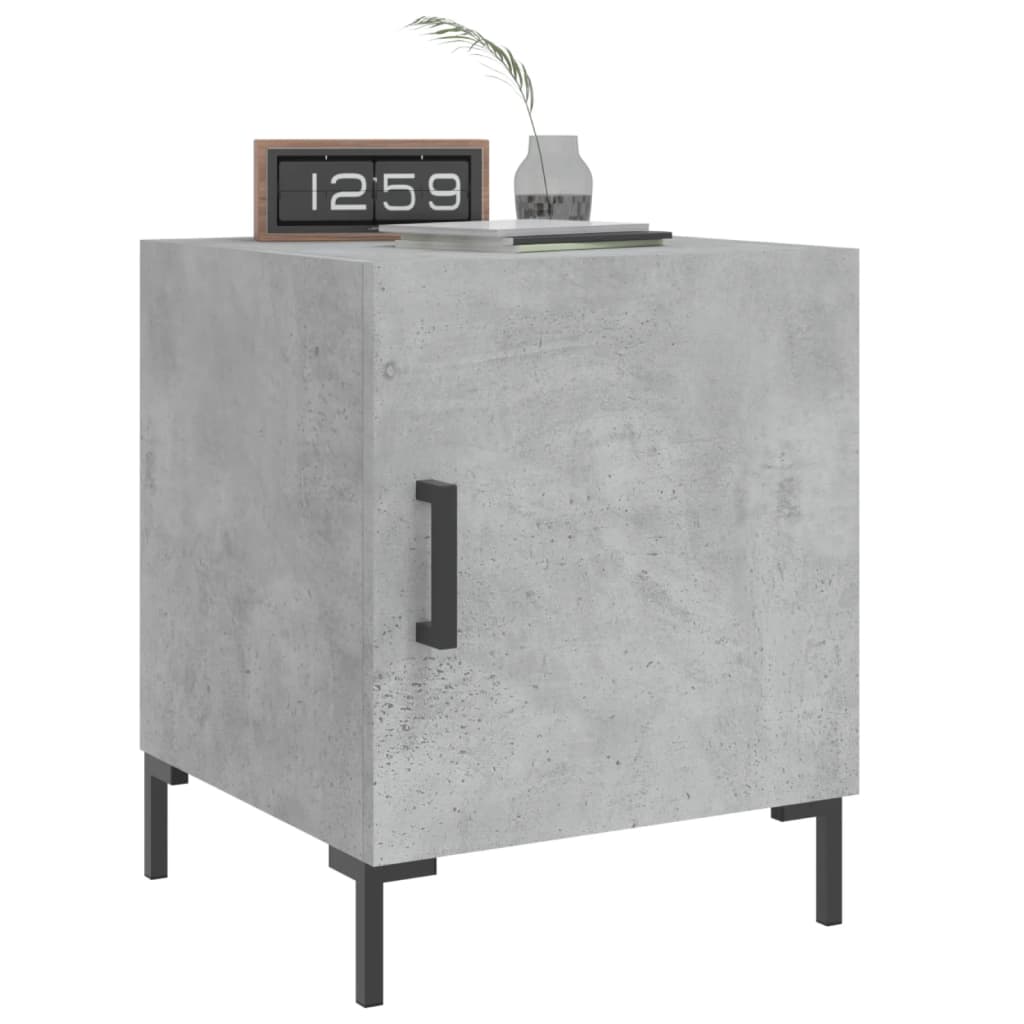 Bedside tables 2 pcs. Concrete grey 40x40x50 cm wood material