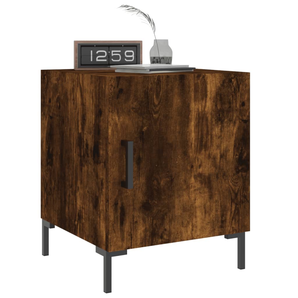 Bedside table smoked oak 40x40x50 cm wood material