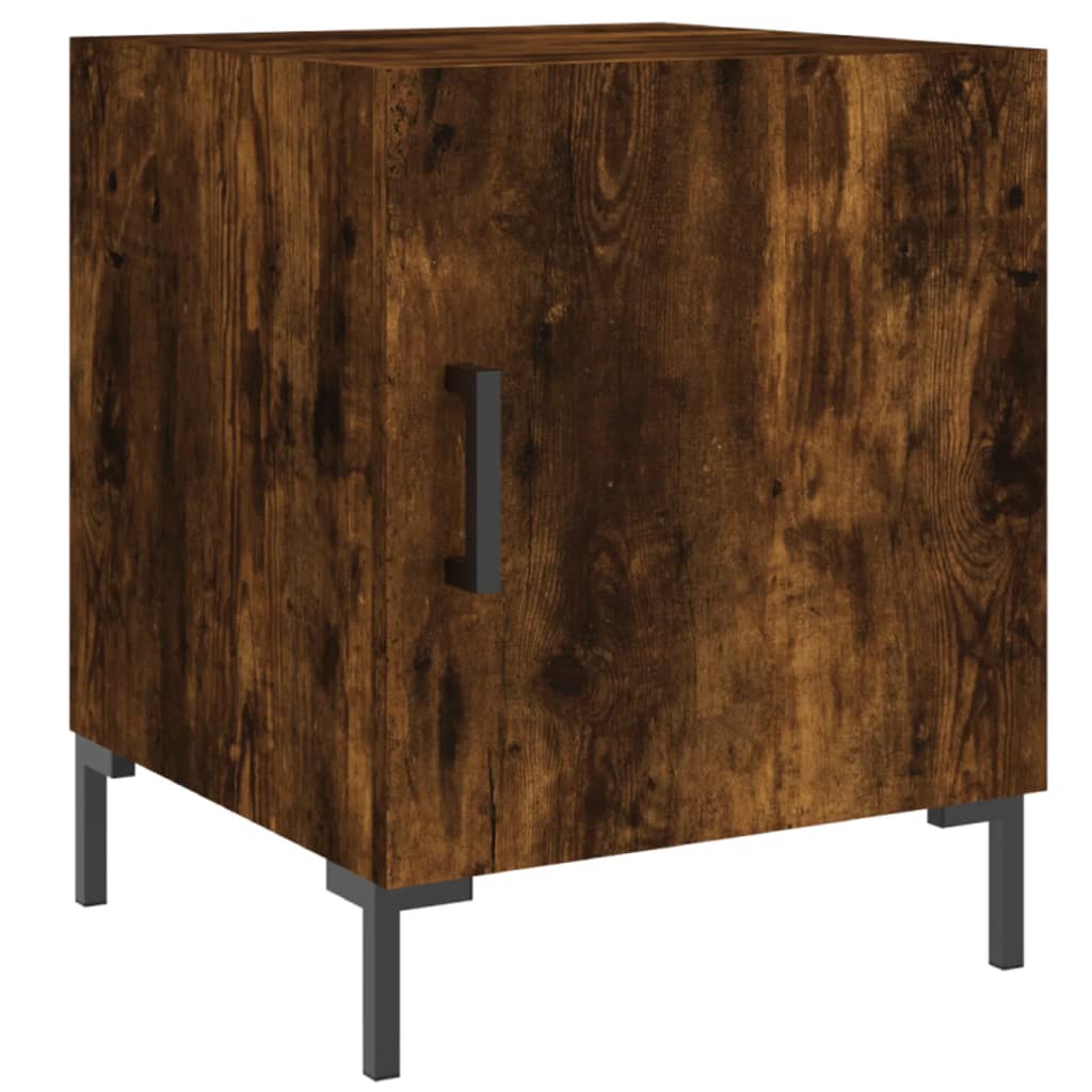 Tables de chevet 2 pcs. chêne fumé 40x40x50 cm matériau bois