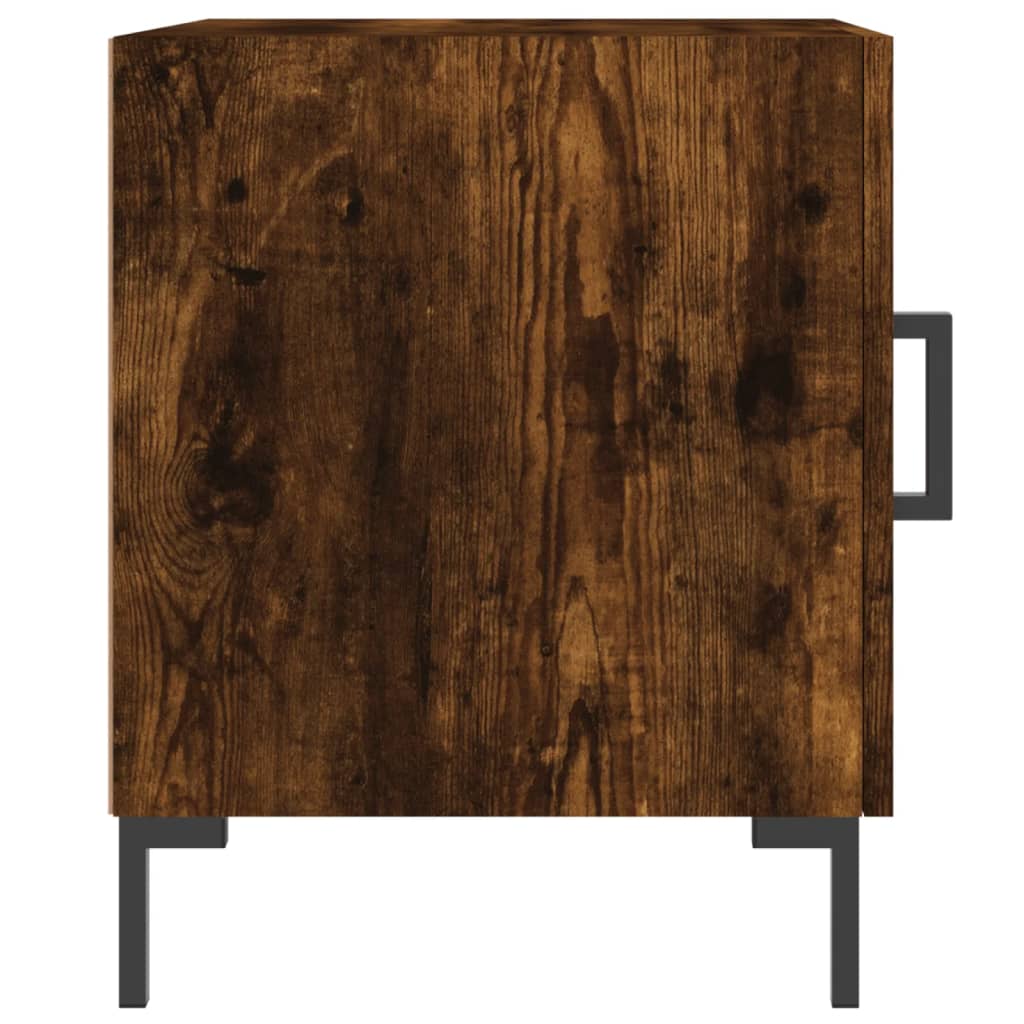 Tables de chevet 2 pcs. chêne fumé 40x40x50 cm matériau bois